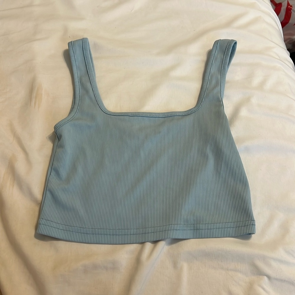 SHEIN baby blue cropped tank top size small